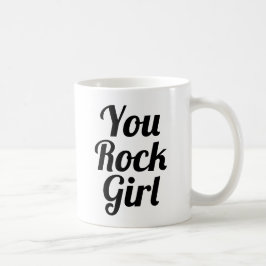Jij rock Girl | Slogan-Mok | handgeschreven typolo Koffiemok