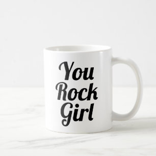 Jij rock Girl Slogan-Mok handgeschreven typolo Koffiemok