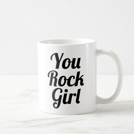 Jij rock Girl | Slogan-Mok | handgeschreven typolo Koffiemok (Rechts)