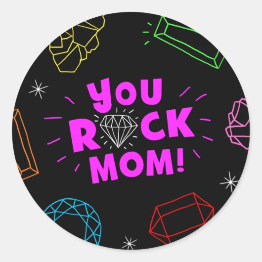 Jij Rock Ma Gemstone Pattern Ronde Sticker (Voorkant)