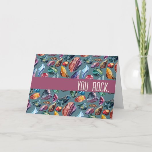 Jij rockt juweel getint bedankkaart (Voorkant)