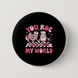 Jij Rokt Mijn Wereld Verpleegster Valentijnsdag Er Ronde Button 5,7 Cm