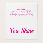 Jij schijnt | Mini Aanmoediging & Dank u kaart. Kaart (Buitenkant ongevouwen)