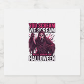 Jij Scream We Halloween Ghostface Bloody Mes Sparkling Wijnetiket (Enkel label)