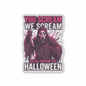 Jij Scream We Halloween Ghostface Bloody Mes Sticker (Voorkant)