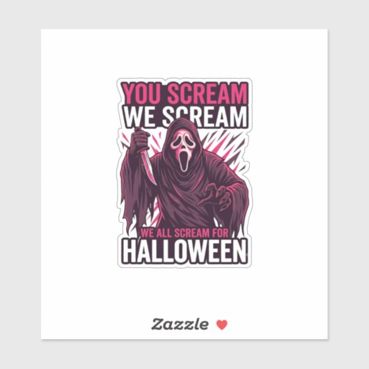 Jij Scream We Halloween Ghostface Bloody Mes Sticker (Vel)