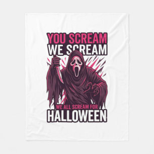 Jij Scream Wij Halloween Ghostface Bloody Mes Fleece Deken