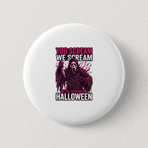 Jij Scream Wij Halloween Ghostface Bloody Mes Ronde Button 5,7 Cm
