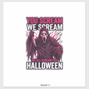 Jij Scream Wij Halloween Ghostface Bloody Mes Sticker