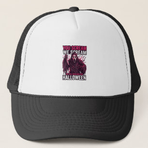 Jij Scream Wij Halloween Ghostface Bloody Mes Trucker Pet
