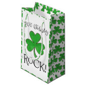 Jij (Sham) Rock Green Shamrock Clover Congrats Klein Cadeauzakje (Voorkant Gekanteld)