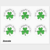 Jij (Sham) Rock Green Shamrock Clover Congrats Ronde Sticker (Vel)