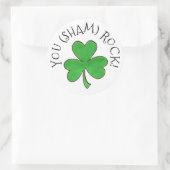 Jij (Sham) Rock Green Shamrock Clover Congrats Ronde Sticker (Tas)