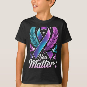 Jij Teal Paarse Lint Puntkomma Zelfmoordpreventie T-shirt
