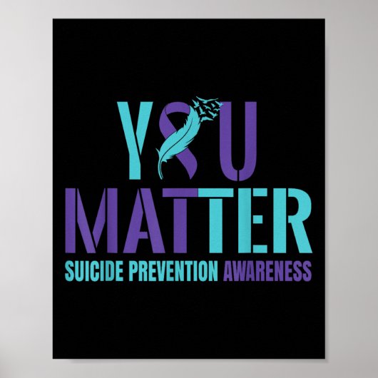 Jij - Teal Paarse Suïcidepreventie Lint Poster (Voorkant)