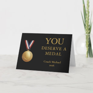 Jij Verdient een Medaille Coach Elegant Grappig Te Bedankkaart