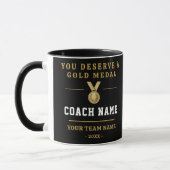 Jij Verdient een Medaille Coach Teamfoto Mok (Links)