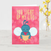 Jij verlicht mijn leven Vuurvliegje Wenskaart Kaart (Gele Bloem)