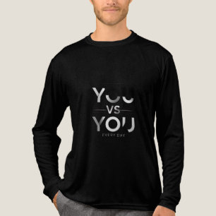 Jij vs Jij Elke Dag Fitness Motivatie Discipline Tri-Blend Shirt