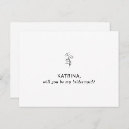 Jij wordt mijn bruidsmeisje Uitnodiging Briefkaart