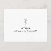 Jij wordt mijn bruidsmeisje Uitnodiging Briefkaart (Voorkant)