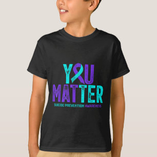 Jij - Zelfmoordpreventie Teal Paarse Bewustzijns L T-shirt