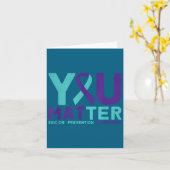 Jij - Zelfmoordpreventie Turkoois Paarse Aware Rib Kaart (Gele Bloem)