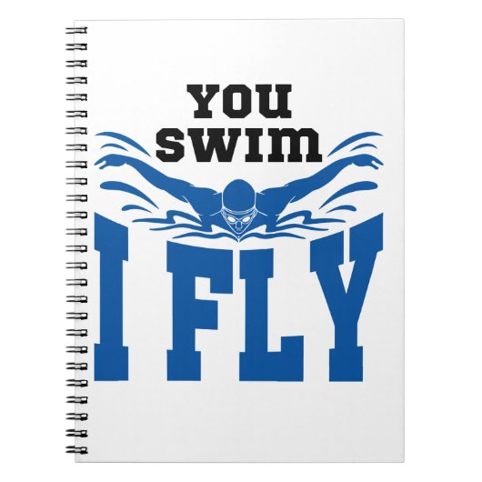 Jij zwemt, ik vlieg zwemmende vlinderslag notitieboek (Voorkant)