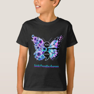 Jijzelfmoordpreventie puntkomma vlinder t-shirt