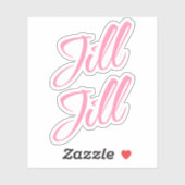 Jill decoratieve naam in roze x2 sticker (Vel)