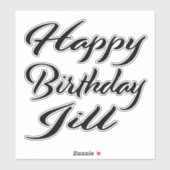 Jill Name Vorname black Sticker Geburtstag (Vel)
