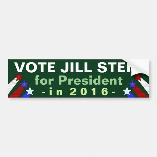 Jill Stein 2016 President Verkiezingsgroene partij Bumpersticker (Voorkant)