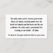 Jill Stein voor President 2024 Quote Contactkaartje (Achterkant)