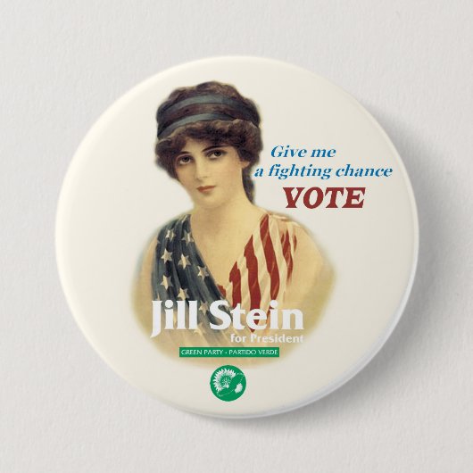 Jill Stein voor President Ronde Button 7,6 Cm (Voorkant)
