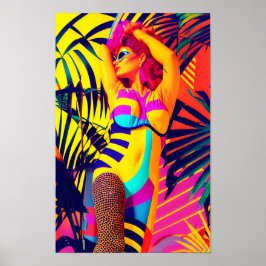 Jill van het Oerwoud Room Retrowave Poster