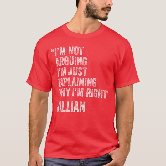 Jillian citaat grappige verjaardag aangepaste naam t-shirt (Voorkant)