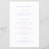 Jillian Lila Classic Wedding Menu (Voorkant)