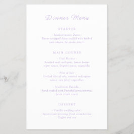 Jillian Lila Classic Wedding Menu
