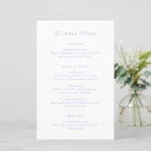 Jillian Lila Classic Wedding Menu (Staand voorkant)