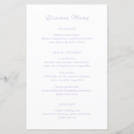 Jillian Lila Classic Wedding Menu