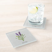 Jilly's Botanische Lavender Waterverf Glazen Onderzetter (Schuin)