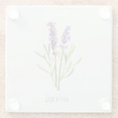 Jilly's Botanische Lavender Waterverf Glazen Onderzetter (Achterkant)