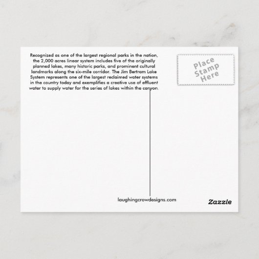 Jim Bertram Lakes Briefkaart (Achterkant)