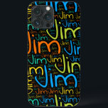 Jim Case-Mate iPhone Case<br><div class="desc">Jim. Show and wear this popular beautiful male first name designed as colorful wordcloud made of horizontal and vertical cursive hand lettering typography in different sizes and adorable fresh coBijgevolg. Wear your positieve french name or show the world whom you love or is geweldig. Merch with this soft text artwork...</div>