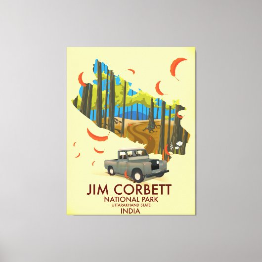 Jim Corbett National Park, Uttarakhand staat Canvas Afdruk (Voorkant)