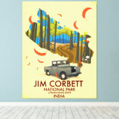 Jim Corbett National Park, Uttarakhand staat Canvas Afdruk (Insitu (Houten vloer))