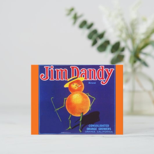  Jim Dandy Anthropomorfe Oranje Briefkaarten (Staand voorkant)