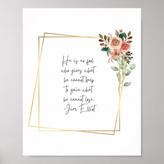 Jim Elliot Quote Print (Voorkant)