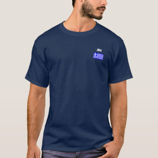 Jim Griekse naam met Grieks vlaggenontwerp T-shirt