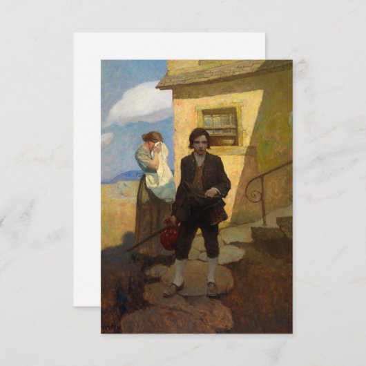 Jim Hawkins vertrekt naar huis van Newell Convers  Informatiekaartje (Voorkant / Achterkant)